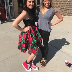 Sherri Hill Short Floral Print Prom Dress, Size 4